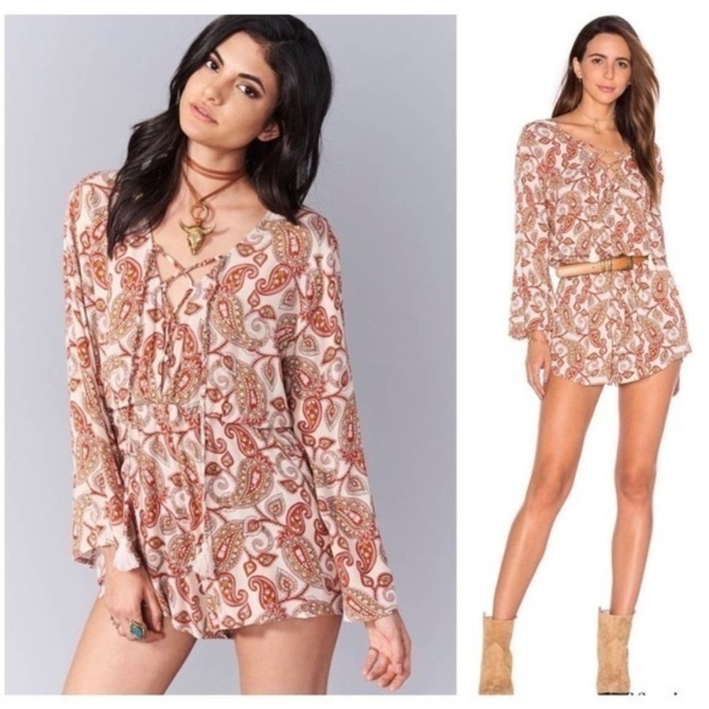 SHOW ME YOUR MUMU Paisley pattern romper NWT